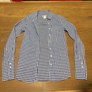 J.Crew Thomas Mason Blue Gingham Button-Down Shirt – Size 2 (Women’s)
